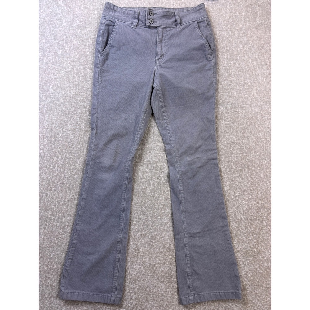 American Eagle Womens Gray Corduroy Bootcut Stretch Pants Size 6 Regular
